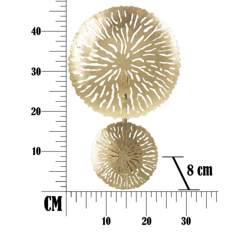 Applique murale originale Ronds Hauteur 46 cm en Métal Doré Simple Glam 