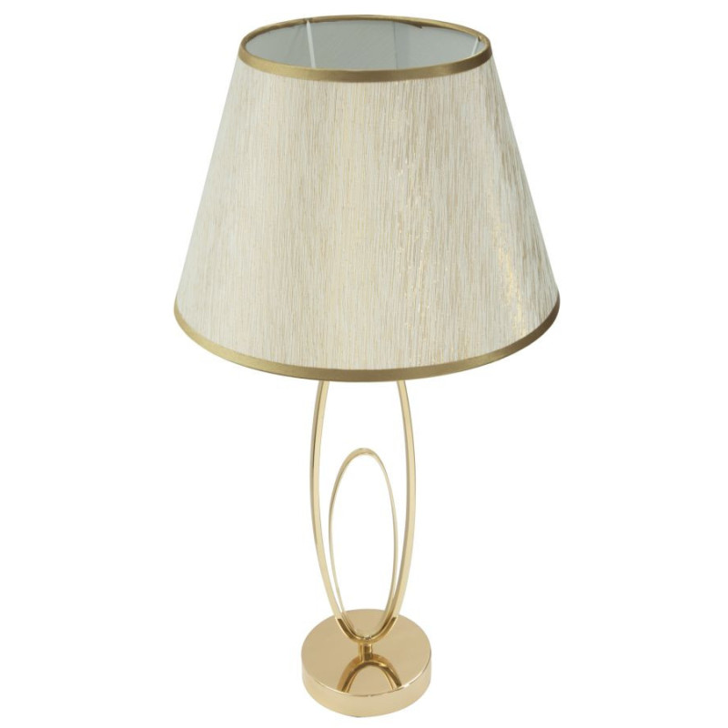 Lampe à poser moderne XL Hauteur cm en Métal Doré Tissu Blanc crème Flush 