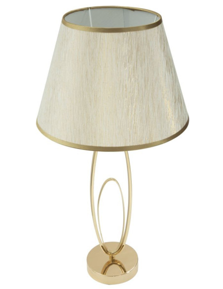 Lampe à poser moderne XL Hauteur cm en Métal Doré Tissu Blanc crème Flush 