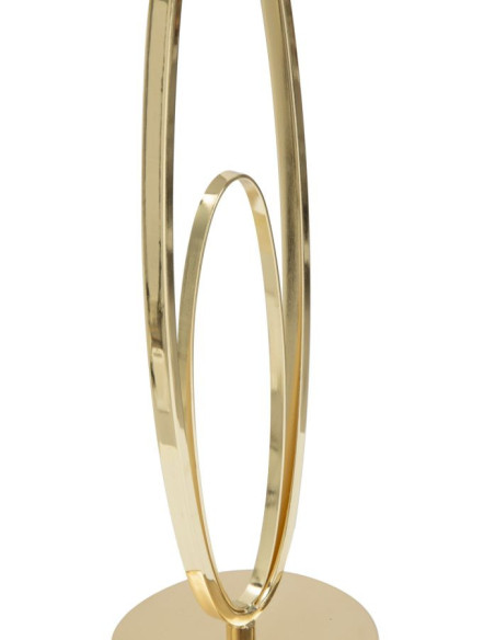 Lampe à poser moderne XL Hauteur cm en Métal Doré Tissu Blanc crème Flush 