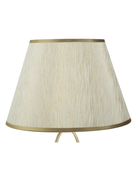 Lampe à poser moderne XL Hauteur cm en Métal Doré Tissu Blanc crème Flush 