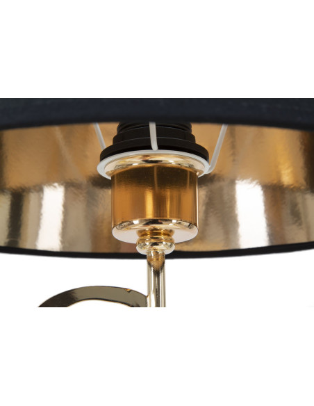 Lampe à poser originale XL Coeurs Hauteur 54 cm en Métal Doré Tissu Noir Hearts 