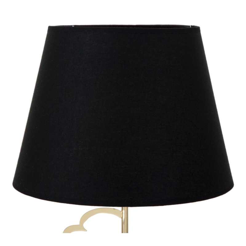 Lampe à poser originale XL Coeurs Hauteur 54 cm en Métal Doré Tissu Noir Hearts 