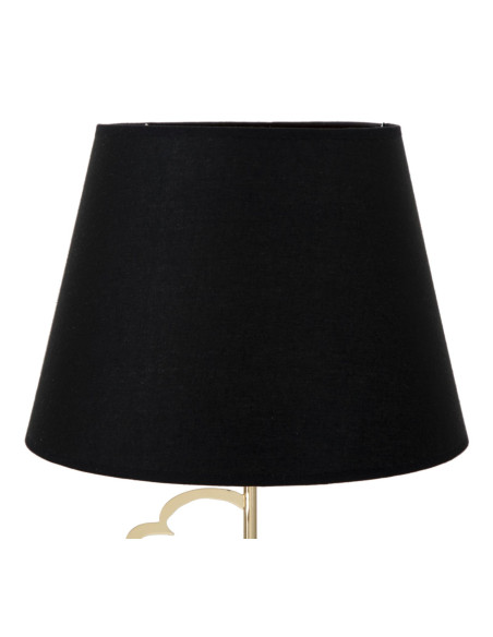 Lampe à poser originale XL Coeurs Hauteur 54 cm en Métal Doré Tissu Noir Hearts 