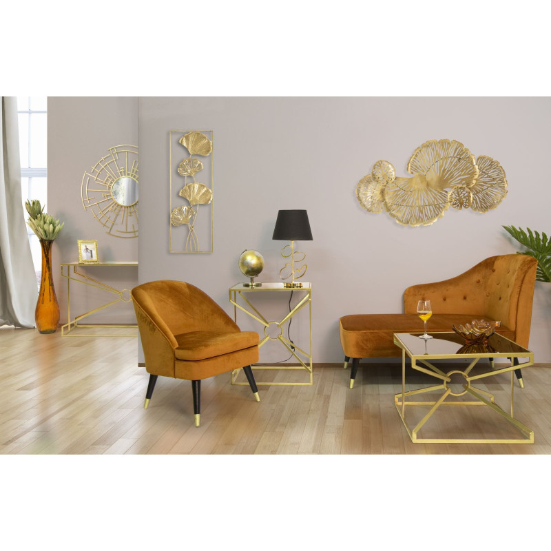 Lampe à poser originale XL Coeurs Hauteur 54 cm en Métal Doré Tissu Noir Hearts 