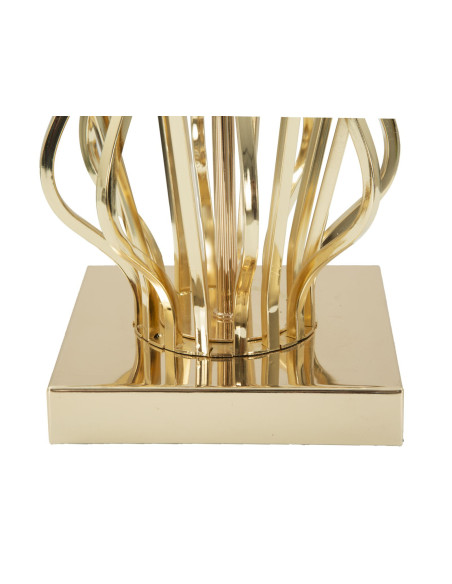 Lampe à poser moderne XL Hauteur 52 cm en Métal Doré Tissu Blanc crème Glam X 