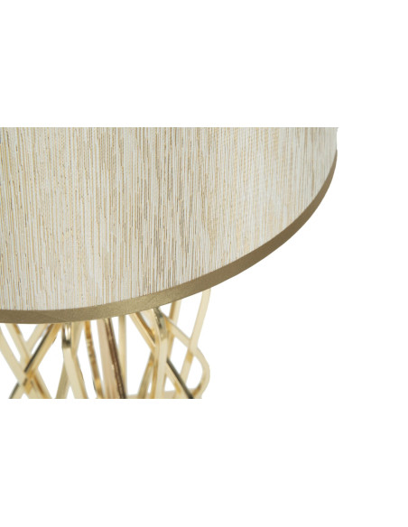 Lampe à poser moderne XL Hauteur 52 cm en Métal Doré Tissu Blanc crème Glam X 