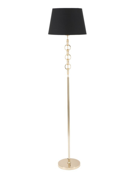 Lampadaire original XL Coeurs Hauteur 170 cm en Métal Doré Tissu Noir Hearts 