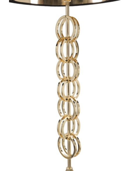 Lampadaire original XL Coeurs Hauteur 170 cm en Métal Doré Tissu Noir Hearts 