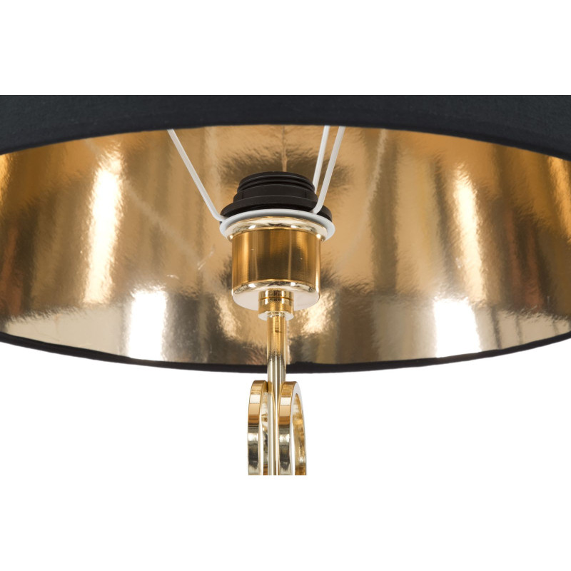 Lampadaire original XL Coeurs Hauteur 170 cm en Métal Doré Tissu Noir Hearts 