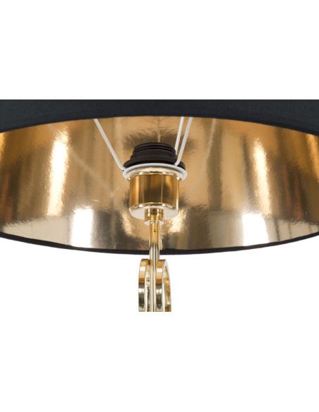 Lampadaire original XL Coeurs Hauteur 170 cm en Métal Doré Tissu Noir Hearts 