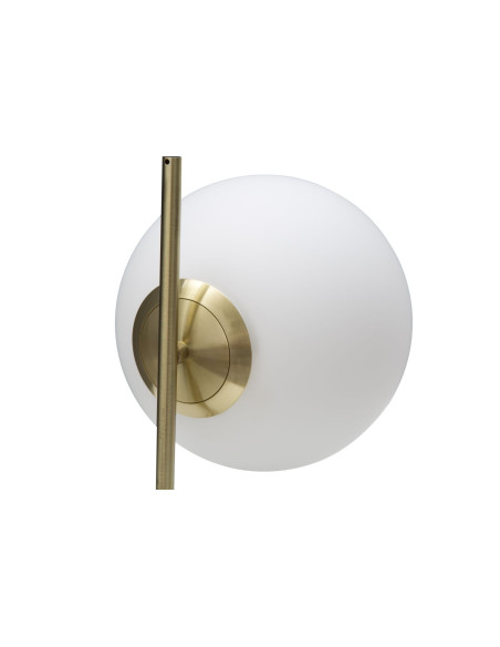 Lampe à poser moderne Boule Hauteur 27 cm en Métal Doré Verre Blanc Glamy 