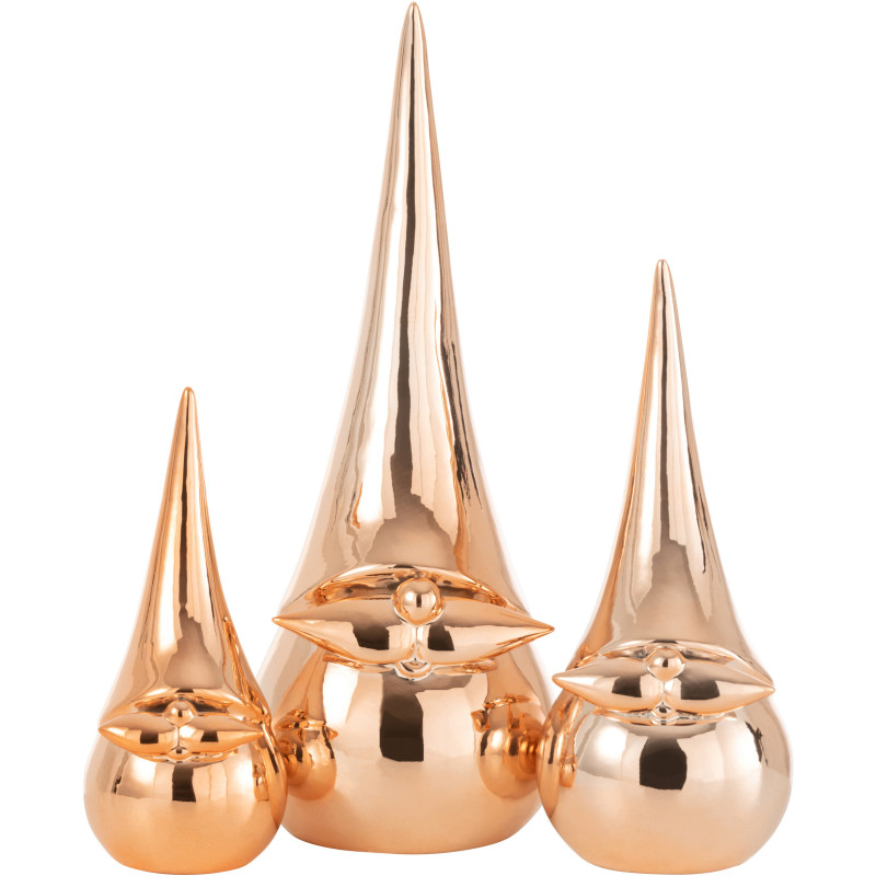 Statue déco XL Père Noël Nick en Porcelaine Cuivré - 2