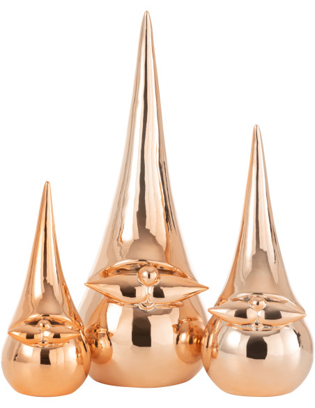 Statue déco XL Père Noël Nick en Porcelaine Cuivré - 2