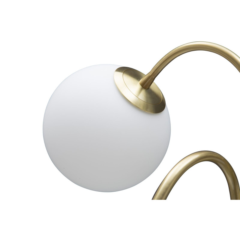 Lampe à poser moderne XXL 4 Boules Hauteur 74 cm en Métal Doré Verre Blanc Glamy 