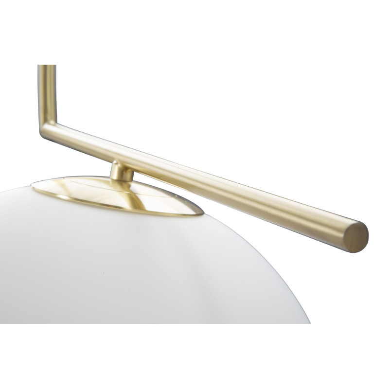 Suspension moderne Boule 50x30 en Métal Doré Verre Blanc Glamy 