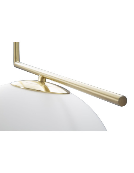Suspension moderne Boule 50x30 en Métal Doré Verre Blanc Glamy 