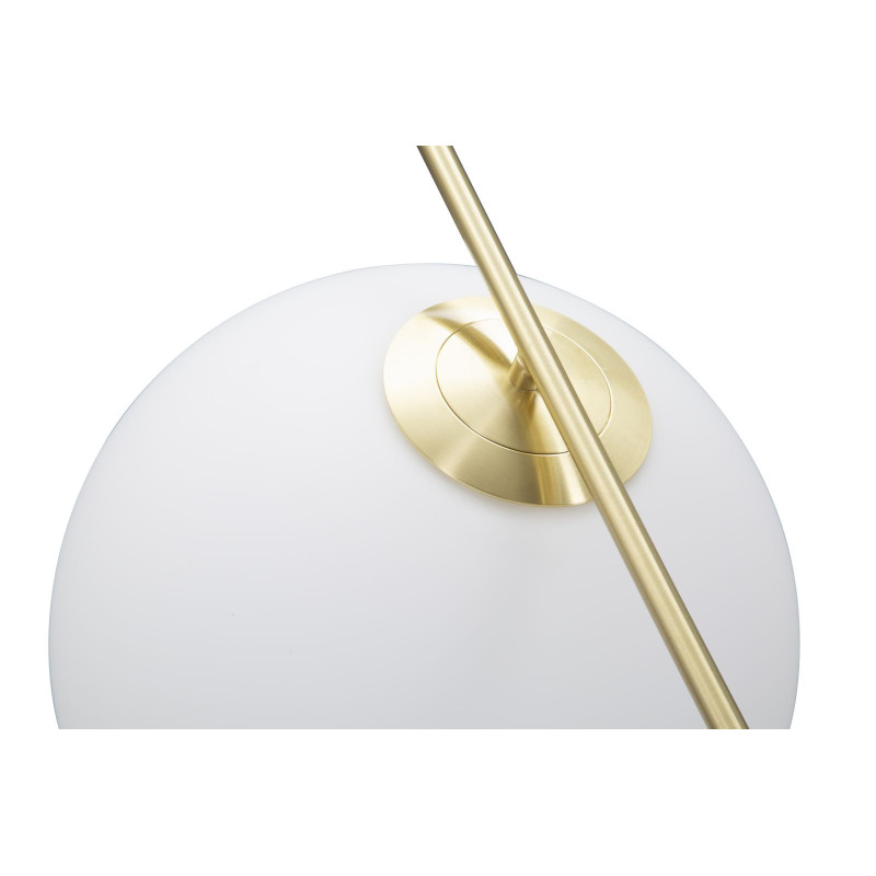 Suspension moderne Boule 50x30 en Métal Doré Verre Blanc Glamy 