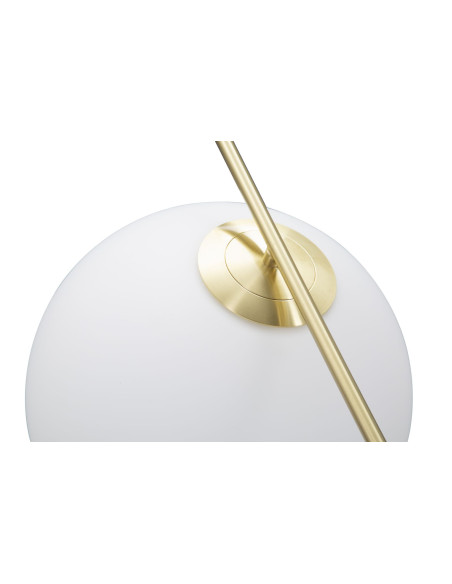 Suspension moderne Boule 50x30 en Métal Doré Verre Blanc Glamy 