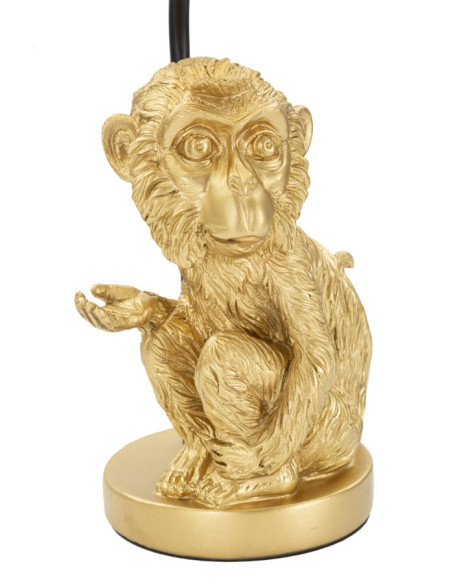 Lampe à poser originale XL Bébé Singe Hauteur 51 cm en Résine Métal Doré Tissu Noir Seduta 