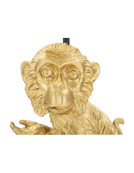 Lampe à poser originale XL Bébé Singe Hauteur 51 cm en Résine Métal Doré Tissu Noir Seduta 