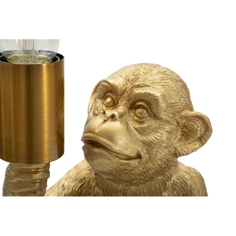 Lampe à poser originale Singe assis Hauteur 25 cm en Résine Métal Doré Monkey 
