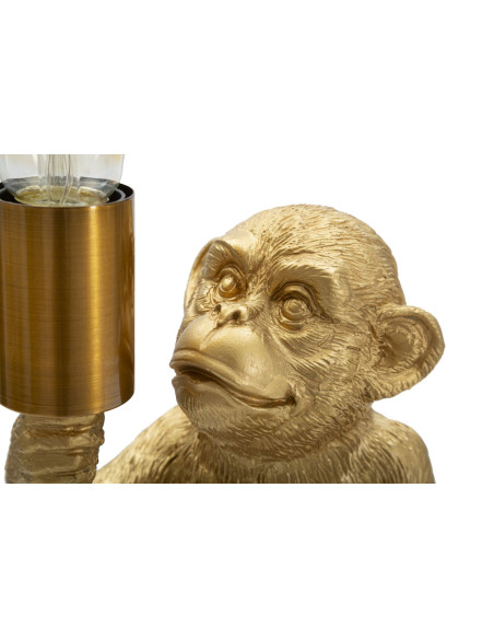 Lampe à poser originale Singe assis Hauteur 25 cm en Résine Métal Doré Monkey 
