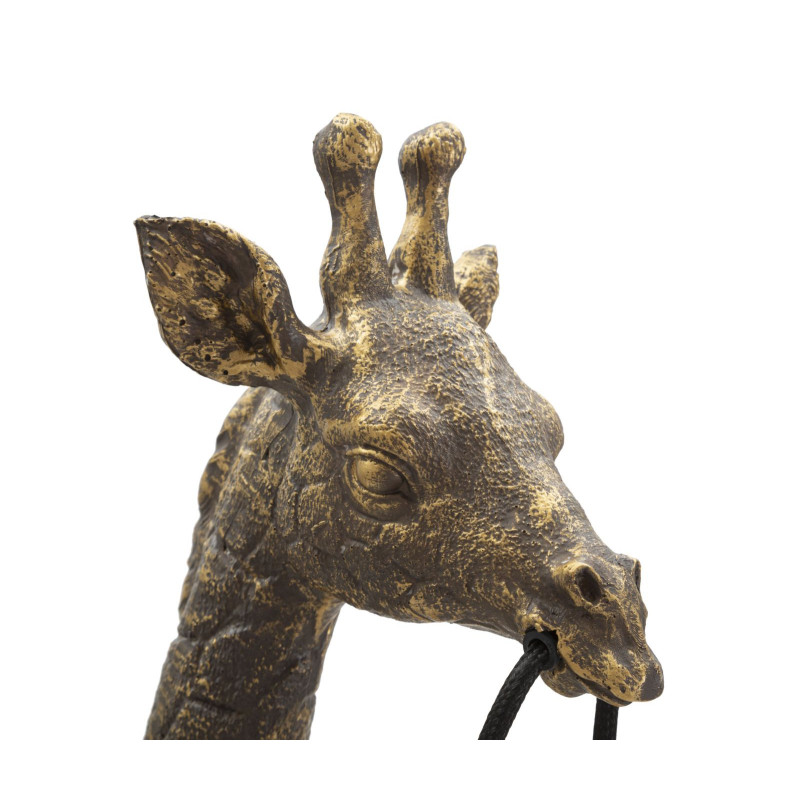 Lampe à poser originale XXL Girafe Hauteur 80 cm en Résine Marron Métal Doré Giraffa 