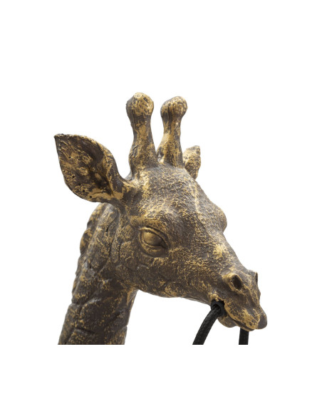 Lampe à poser originale XXL Girafe Hauteur 80 cm en Résine Marron Métal Doré Giraffa 