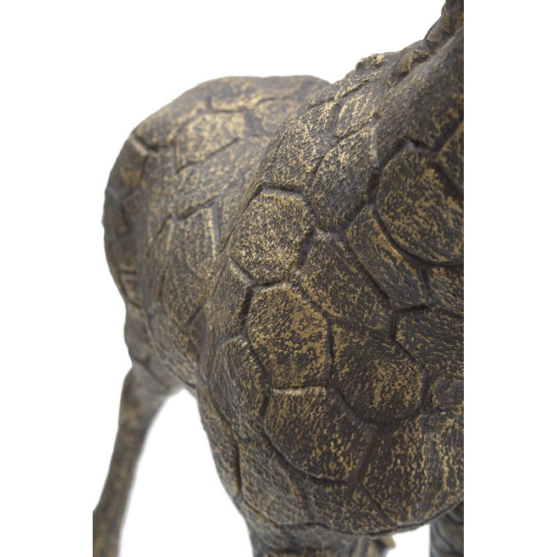 Lampe à poser originale XXL Girafe Hauteur 80 cm en Résine Marron Métal Doré Giraffa 