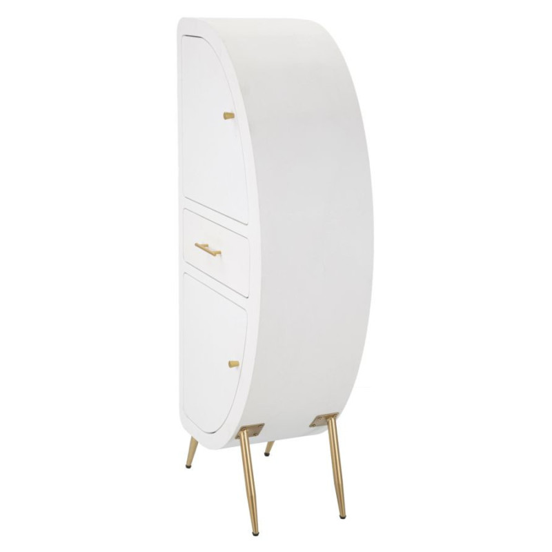 Buffet moderne Haut 2 portes 1 tiroir en Bois Blanc Métal Doré Venus 