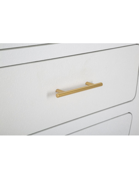 Buffet moderne Haut 2 portes 1 tiroir en Bois Blanc Métal Doré Venus 