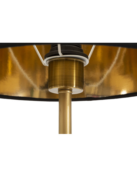 Lampe à poser originale XL 3 Perroquets Hauteur 62 cm en Résine Métal Doré Tissu Noir Pappagallo 