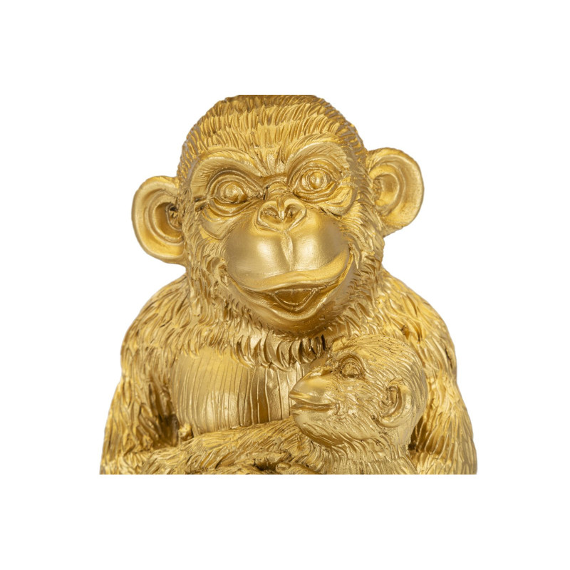 Lampe à poser originale Maman Singe Hauteur 49 cm en Résine Métal Doré Tissu Noir Monkey Mum 