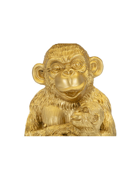 Lampe à poser originale Maman Singe Hauteur 49 cm en Résine Métal Doré Tissu Noir Monkey Mum 