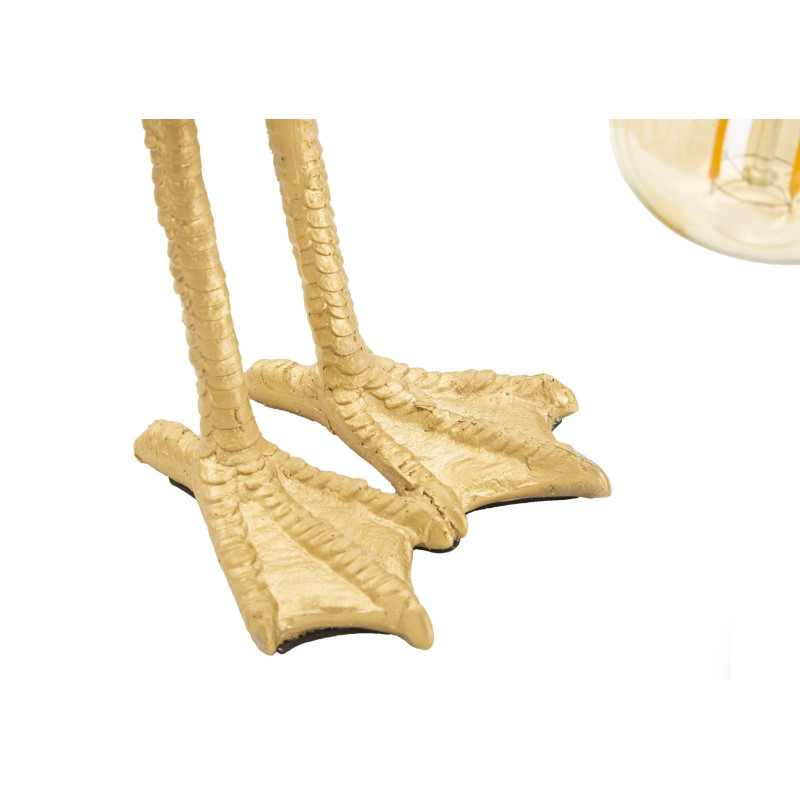 Lampe à poser originale Flamant rose Hauteur 39 cm en Résine Métal Doré Flamingo 