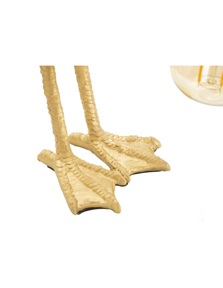 Lampe à poser originale Flamant rose Hauteur 39 cm en Résine Métal Doré Flamingo 