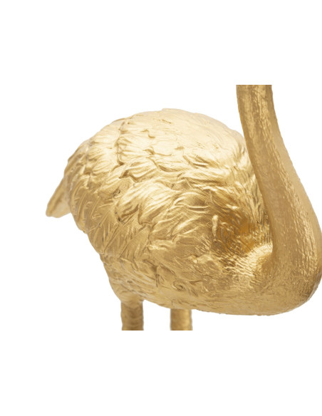 Lampe à poser originale Flamant rose Hauteur 39 cm en Résine Métal Doré Flamingo 