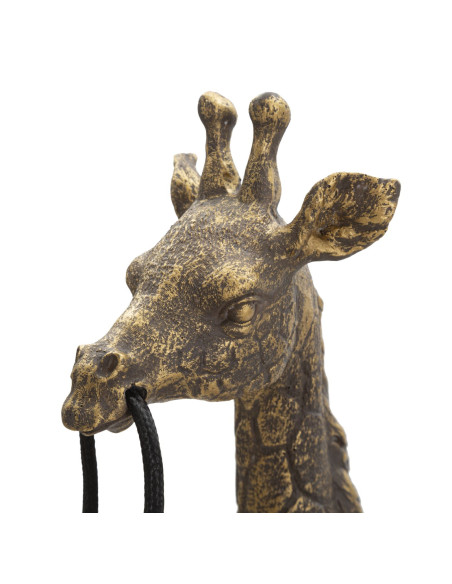 Lampe à poser originale XL Girafe Hauteur 60 cm en Résine Marron Métal Doré Giraffa 