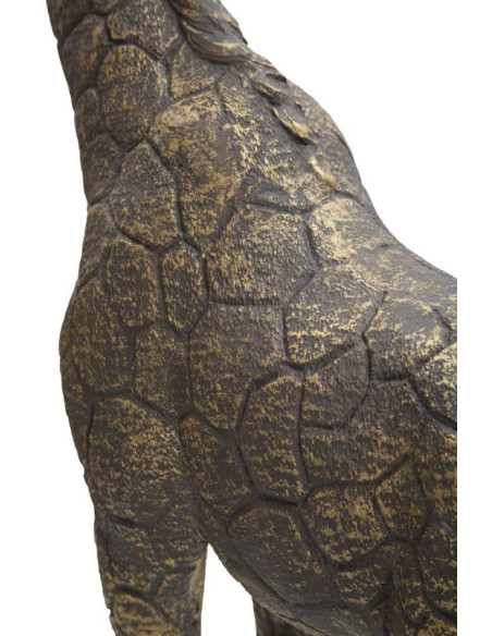 Lampe à poser originale XL Girafe Hauteur 60 cm en Résine Marron Métal Doré Giraffa 