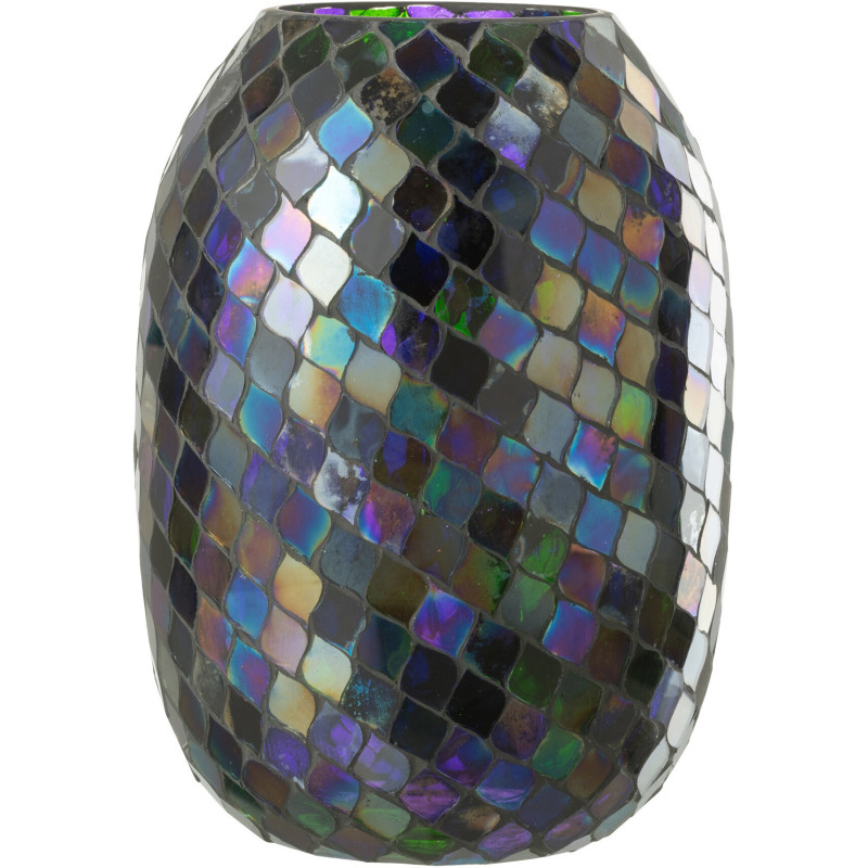 Photophore XL violet mosaïque en verre H25 cm - 1