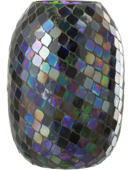 Photophore XL violet mosaïque en verre H25 cm - 1