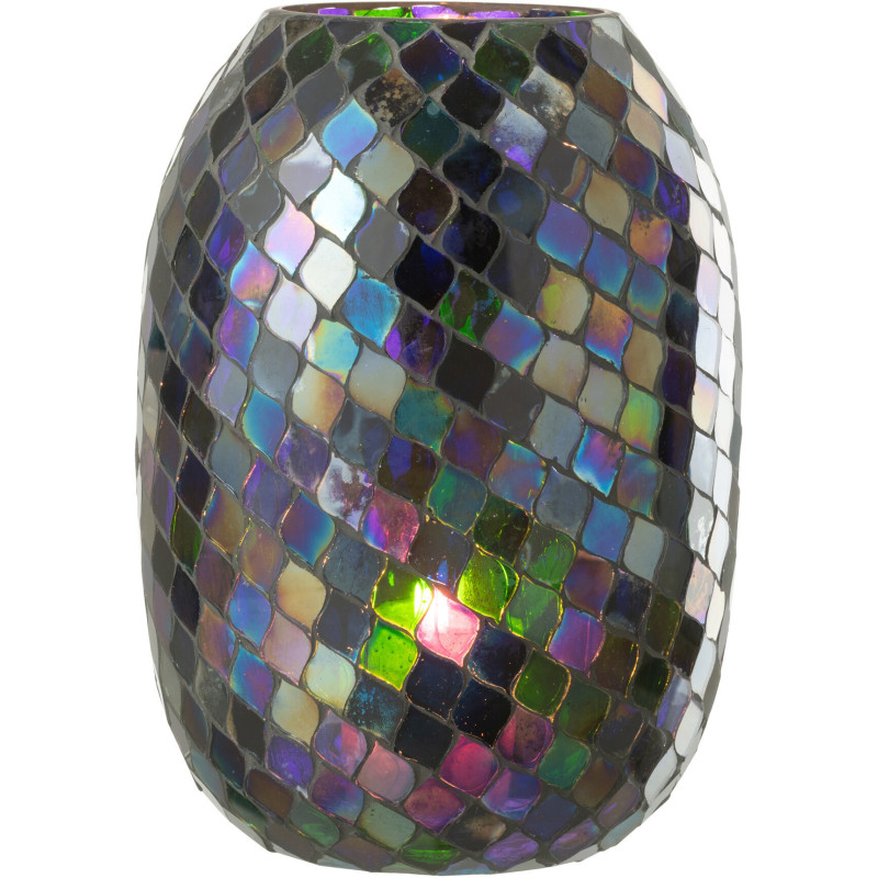 Photophore XL violet mosaïque en verre H25 cm - 3