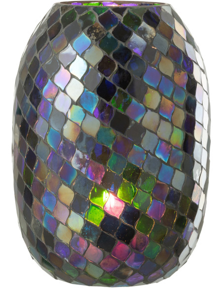 Photophore XL violet mosaïque en verre H25 cm - 3
