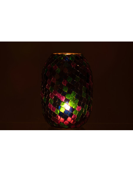 Photophore XL violet mosaïque en verre H25 cm - 4