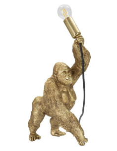 Lampe à poser originale Gorille Hauteur 40 cm en Résine Métal Doré Gorilla 