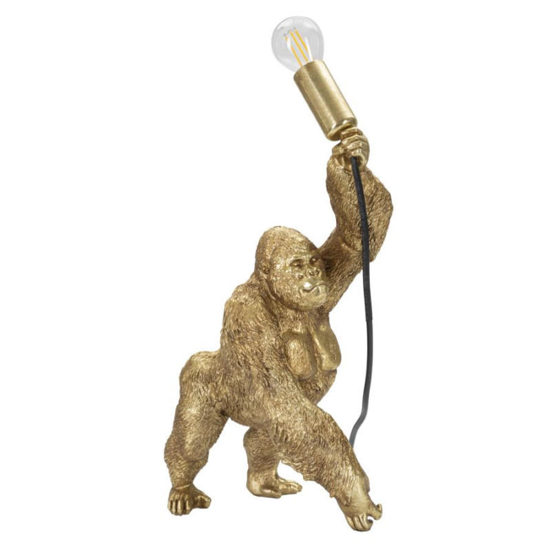 Lampe à poser originale Gorille Hauteur 40 cm en Résine Métal Doré Gorilla 