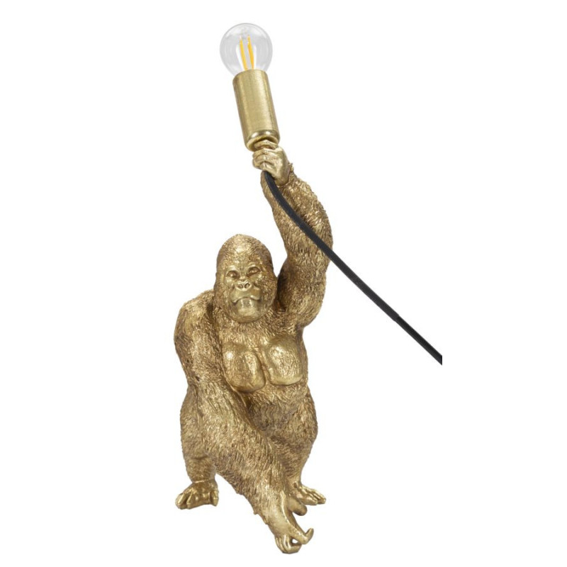Lampe à poser originale Gorille Hauteur 40 cm en Résine Métal Doré Gorilla 