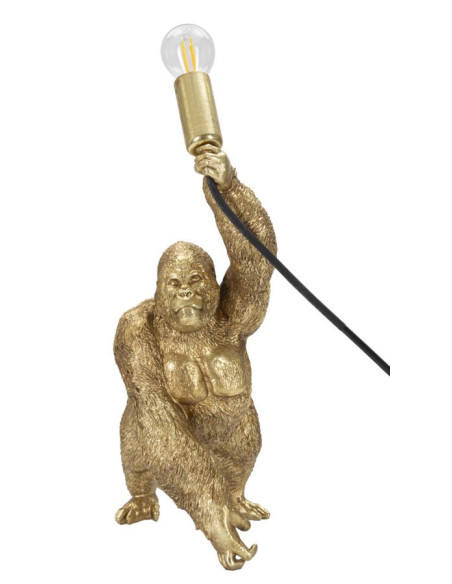 Lampe à poser originale Gorille Hauteur 40 cm en Résine Métal Doré Gorilla 