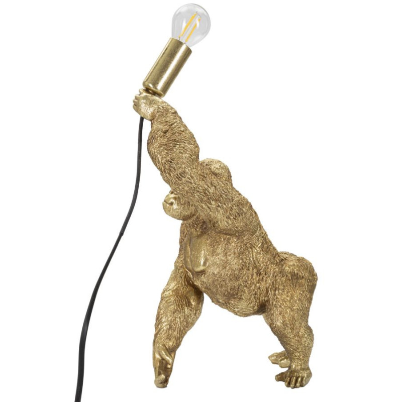 Lampe à poser originale Gorille Hauteur 40 cm en Résine Métal Doré Gorilla 